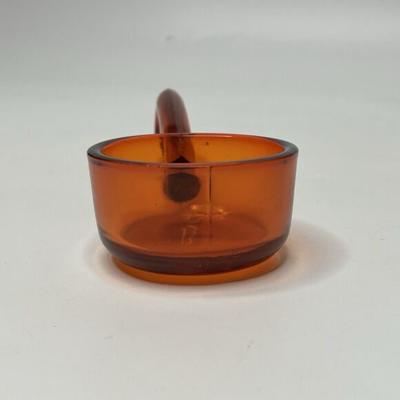 Vtg Orange Amber Glass Condiment Jelly Mayonnaise Spoon Ladle Approx 5" - Picture 5 of 7